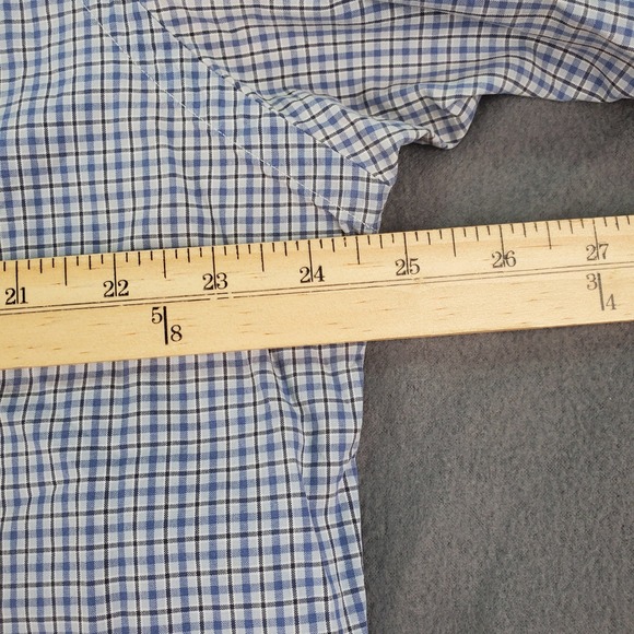 Ralph Lauren Mens Button Down Shirt Blue Plaid Classic Fit Short Sleeve Large - Picture 4 of 6